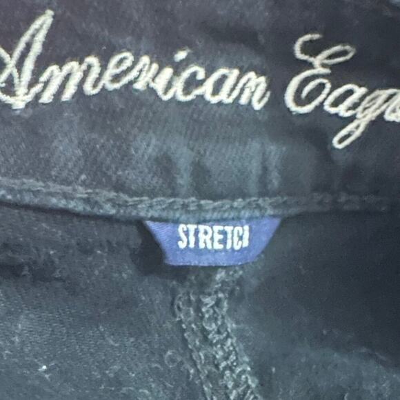 AMERICAN EAGLE Black Distressed Stretch Shorts - Curve Plus Sz 14 - Picture 2 of 5